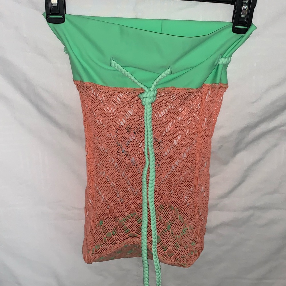 NWT Luli Fama Miami ‘beachy coral’ mesh beach bag
